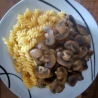 Pasta and mushrooms (this actually tasted okay and wasn't overcooked)